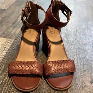 Bass brown heels with ankle strap